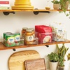 image:imageiDesign Stackable Pantry Bins with Handles 4 Different Sizes 5 Pack Clear Made in USASet of 4