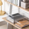 image:imageiDesign Stackable Pantry Bins with Handles 4 Different Sizes 5 Pack Clear Made in USASet of 4