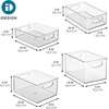 image:imageiDesign Stackable Pantry Bins with Handles 4 Different Sizes 5 Pack Clear Made in USASet of 4