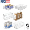 image:imageiDesign Stackable Pantry Bins with Handles 4 Different Sizes 5 Pack Clear Made in USASet of 6