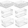 image:imageiDesign Stackable Pantry Bins with Handles 4 Different Sizes 5 Pack Clear Made in USASet of 6