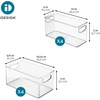image:imageiDesign Stackable Pantry Bins with Handles 4 Different Sizes 5 Pack Clear Made in USASet of 8