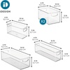 image:imageiDesign Stackable Pantry Bins with Handles 4 Different Sizes 5 Pack Clear Made in USAset of 5