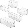image:imageiDesign Stackable Pantry Bins with Handles 4 Different Sizes 5 Pack Clear Made in USAset of 5