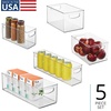image:imageiDesign Stackable Pantry Bins with Handles 4 Different Sizes 5 Pack Clear Made in USAset of 5