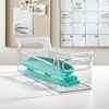 image:imageiDesign Stackable Plastic Pantry Bin with Handles Set of 2 Clear  For Cabinets or Fridge Made in USA145 x 5 x 5  Set of 2