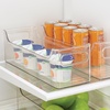 image:imageiDesign Stackable Plastic Pantry Bin with Handles Set of 2 Clear  For Cabinets or Fridge Made in USA145 x 5 x 5  Set of 2