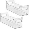 image:imageiDesign Stackable Plastic Pantry Bin with Handles Set of 2 Clear  For Cabinets or Fridge Made in USA145 x 5 x 5  Set of 2