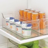 image:imageiDesign Stackable Plastic Pantry Bin with Handles Set of 2 Clear  For Cabinets or Fridge Made in USA145 x 5 x 5  Set of 2 Pack of 2