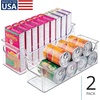 image:imageiDesign Stackable Plastic Pantry Bin with Handles Set of 2 Clear  For Cabinets or Fridge Made in USA145 x 5 x 5  Set of 2 Pack of 2