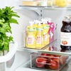 image:imageiDesign Stackable Plastic Pantry Bin with Handles Set of 2 Clear  For Cabinets or Fridge Made in USA145 x 5 x 5