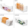 image:imageiDesign Stackable Plastic Pantry Bin with Handles Set of 2 Clear  For Cabinets or Fridge Made in USA145 x 5 x 5