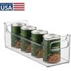 image:imageiDesign Stackable Plastic Pantry Bin with Handles Set of 2 Clear  For Cabinets or Fridge Made in USA145 x 5 x 5