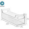 image:imageiDesign Stackable Plastic Pantry Bin with Handles Set of 2 Clear  For Cabinets or Fridge Made in USA145 x 5 x 5