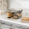image:imageiDesign Stackable Shoe Box with HingedLid Clear  For Wedges or Sandals Made in USAPack of 1