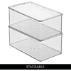 image:imageiDesign Stackable Shoe Box with HingedLid Clear  For Wedges or Sandals Made in USAPack of 1