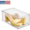 image:imageiDesign Stackable Shoe Box with HingedLid Clear  For Wedges or Sandals Made in USAPack of 2