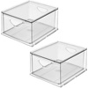 image:imageiDesign Stackable Storage Drawer Clear  Stackable OrganFor Fridge Pantry or Under Sinks Made in USAizer For Bathroom Counter Vanity UnderSinkPack of 2