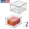 image:imageiDesign Stackable Storage Drawer Clear  Stackable OrganFor Fridge Pantry or Under Sinks Made in USAizer For Bathroom Counter Vanity UnderSinkPack of 2