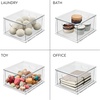 image:imageiDesign Stackable Storage Drawer Clear  Stackable OrganFor Fridge Pantry or Under Sinks Made in USAizer For Bathroom Counter Vanity UnderSinkPack of 4