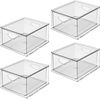 image:imageiDesign Stackable Storage Drawer Clear  Stackable OrganFor Fridge Pantry or Under Sinks Made in USAizer For Bathroom Counter Vanity UnderSinkPack of 4