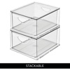 image:imageiDesign Stackable Storage Drawer Clear  Stackable OrganFor Fridge Pantry or Under Sinks Made in USAizer For Bathroom Counter Vanity UnderSinkPack of 4