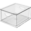 image:imageiDesign Stackable Storage Drawer Clear  Stackable OrganFor Fridge Pantry or Under Sinks Made in USAizer For Bathroom Counter Vanity UnderSinkPack of 4