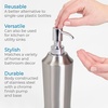 image:imageiDesign Stainless Steel Soap Dispenser Pump The Preston Collection  29 x 29 x 85 Brushed amp Chrome Split FinishPack of 1