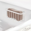 image:imageiDesign Stainless Steel Suction Sponge Holder 2Pack Polished  Kitchen Sink Caddy OrganizerPearl White