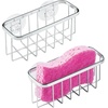 image:imageiDesign Stainless Steel Suction Sponge Holder 2Pack Polished  Kitchen Sink Caddy OrganizerPolished