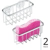 image:imageiDesign Stainless Steel Suction Sponge Holder 2Pack Polished  Kitchen Sink Caddy OrganizerPolished