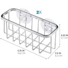 image:imageiDesign Stainless Steel Suction Sponge Holder 2Pack Polished  Kitchen Sink Caddy OrganizerPolished