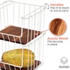 image:imageiDesign The Ra Safford Collection Open Front Wire Basket with Acacia Wood 14 x 10 x 610 x 10 x 8