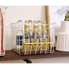 image:imageiDesign The Ra Safford Collection Open Front Wire Basket with Acacia Wood 14 x 10 x 610 x 10 x 8