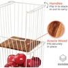 image:imageiDesign The Ra Safford Collection Open Front Wire Basket with Acacia Wood 14 x 10 x 612 x 12 x 12