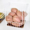 image:imageiDesign The Ra Safford Collection Open Front Wire Basket with Acacia Wood 14 x 10 x 612 x 12 x 12