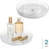 image:imageiDesign The Rain Collection Lazy Susan Turntable Organizer 9 x 9 x 15 Clear  Clear 15 HeightPack of 2