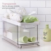 image:imageiDesign The Sarah Tanno Collection Medium Stacking Cosmetic Drawer Organizer with Lid and Divider ClearWhiteMedium