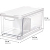 image:imageiDesign The Sarah Tanno Collection Medium Stacking Cosmetic Drawer Organizer with Lid and Divider ClearWhiteMedium