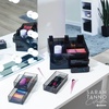 image:imageiDesign The Sarah Tanno Collection Plastic Cosmetic Drawer Organizer Made of Recycled Plastic 4 x 12 x 2 SmokeBlack