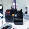 image:imageiDesign The Sarah Tanno Collection Plastic Cosmetic Organizer Station Made of Recycled Plastic SmokeBlack 12 x 8 x 312 x 8 x 3