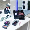 image:imageiDesign The Sarah Tanno Collection Plastic Cosmetic Organizer Station Made of Recycled Plastic SmokeBlack 12 x 8 x 312 x 8 x 3