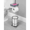 image:imageiDesign Weston Toilet Paper Holder Stand with Shelf Matte BlackMatte Black