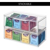 image:imageiDesign XL Tea Bag Organizer Clear 4Section  For Counter Storage Drawer for CabinetPack of 2