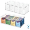 image:imageiDesign XL Tea Bag Organizer Clear 4Section  For Counter Storage Drawer for CabinetPack of 2