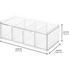 image:imageiDesign XL Tea Bag Organizer Clear 4Section  For Counter Storage Drawer for CabinetPack of 2