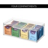 image:imageiDesign XL Tea Bag Organizer Clear 4Section  For Counter Storage Drawer for CabinetPack of 2