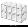 image:imageiDesign XL Tea Bag Organizer Clear 4Section  For Counter Storage Drawer for CabinetPack of 4