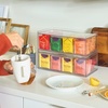 image:imageiDesign XL Tea Bag Organizer Clear 4Section  For Counter Storage Drawer for CabinetPack of 4