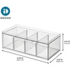 image:imageiDesign XL Tea Bag Organizer Clear 4Section  For Counter Storage Drawer for CabinetPack of 4